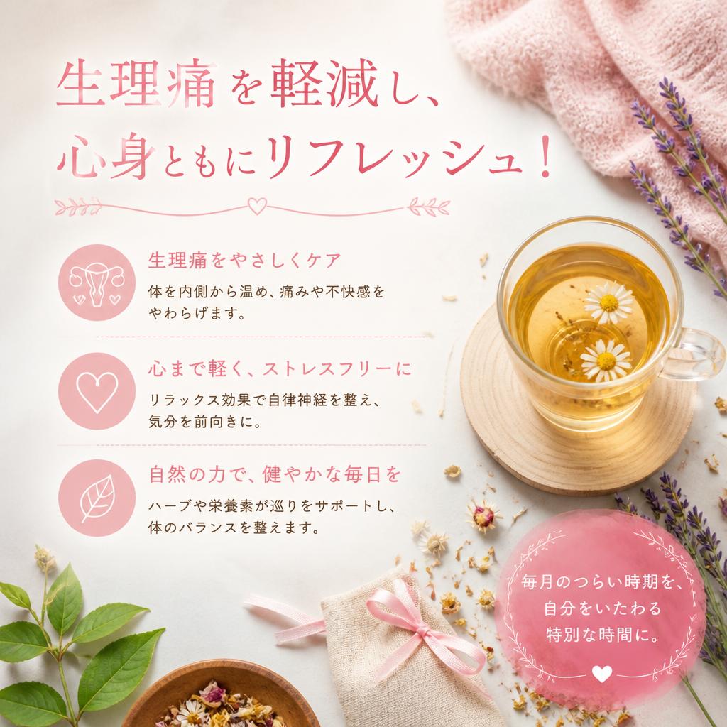 生理痛を軽減し、心身ともにリフレッシュ！