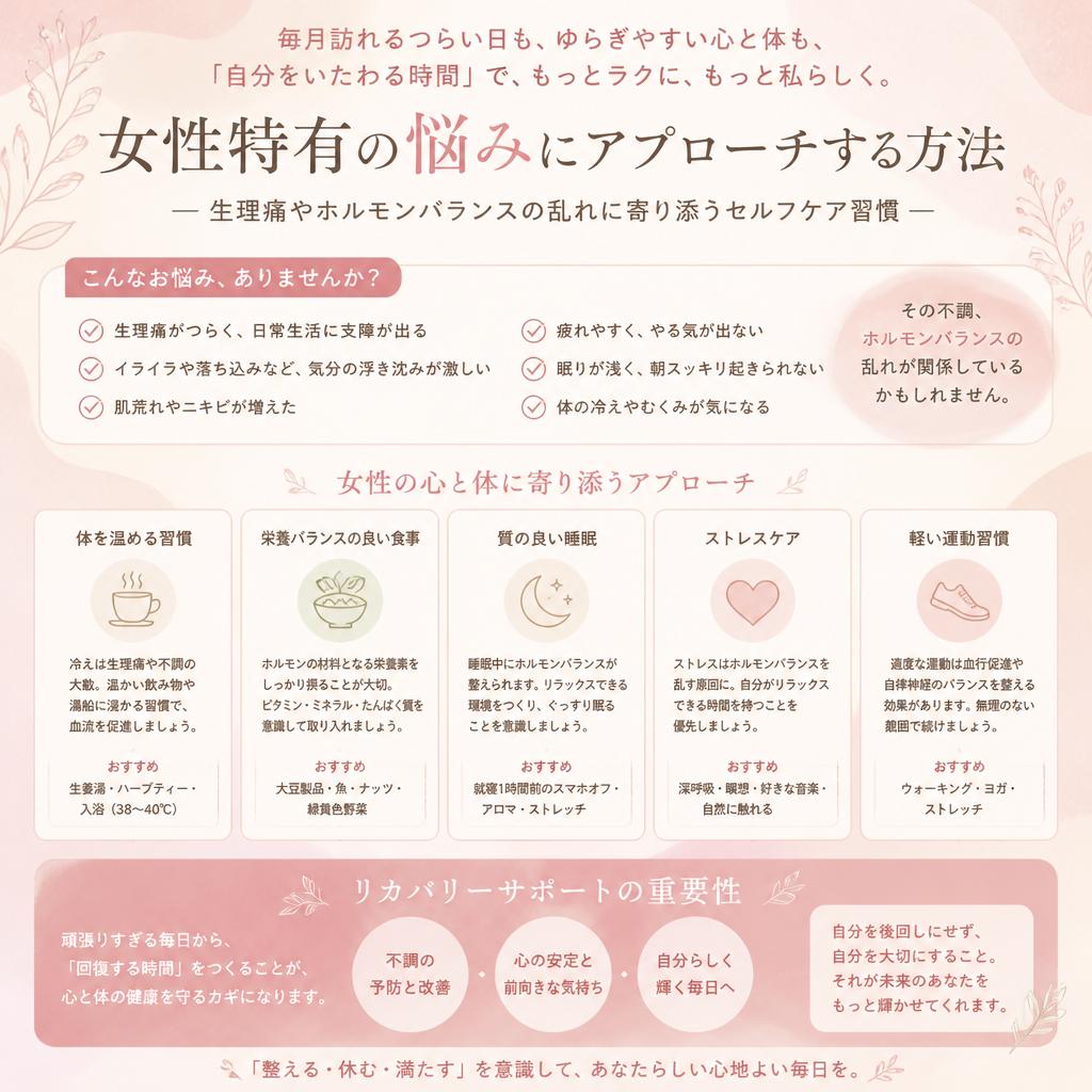 女性特有の悩みを軽減するために