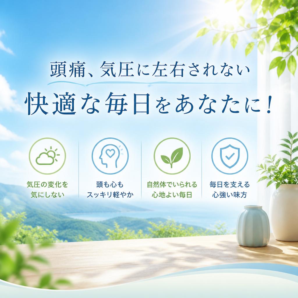 頭痛、気圧に左右されない快適な毎日をあなたに！