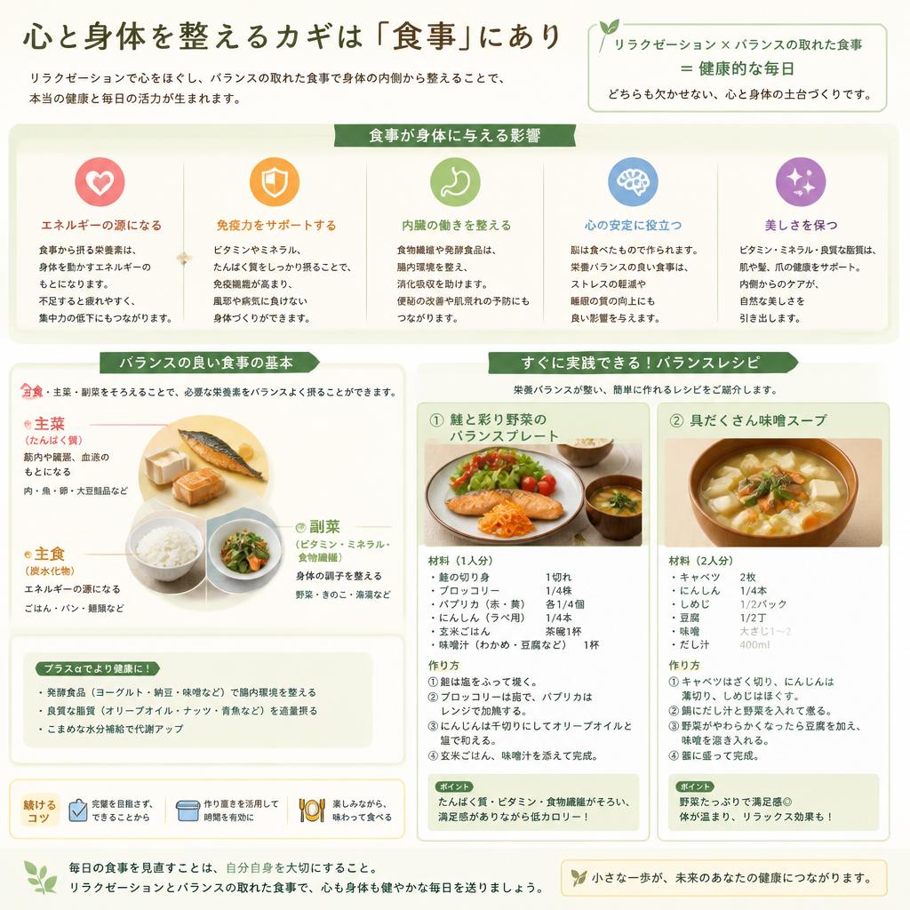 バランスの取れた食事と健康の関係
