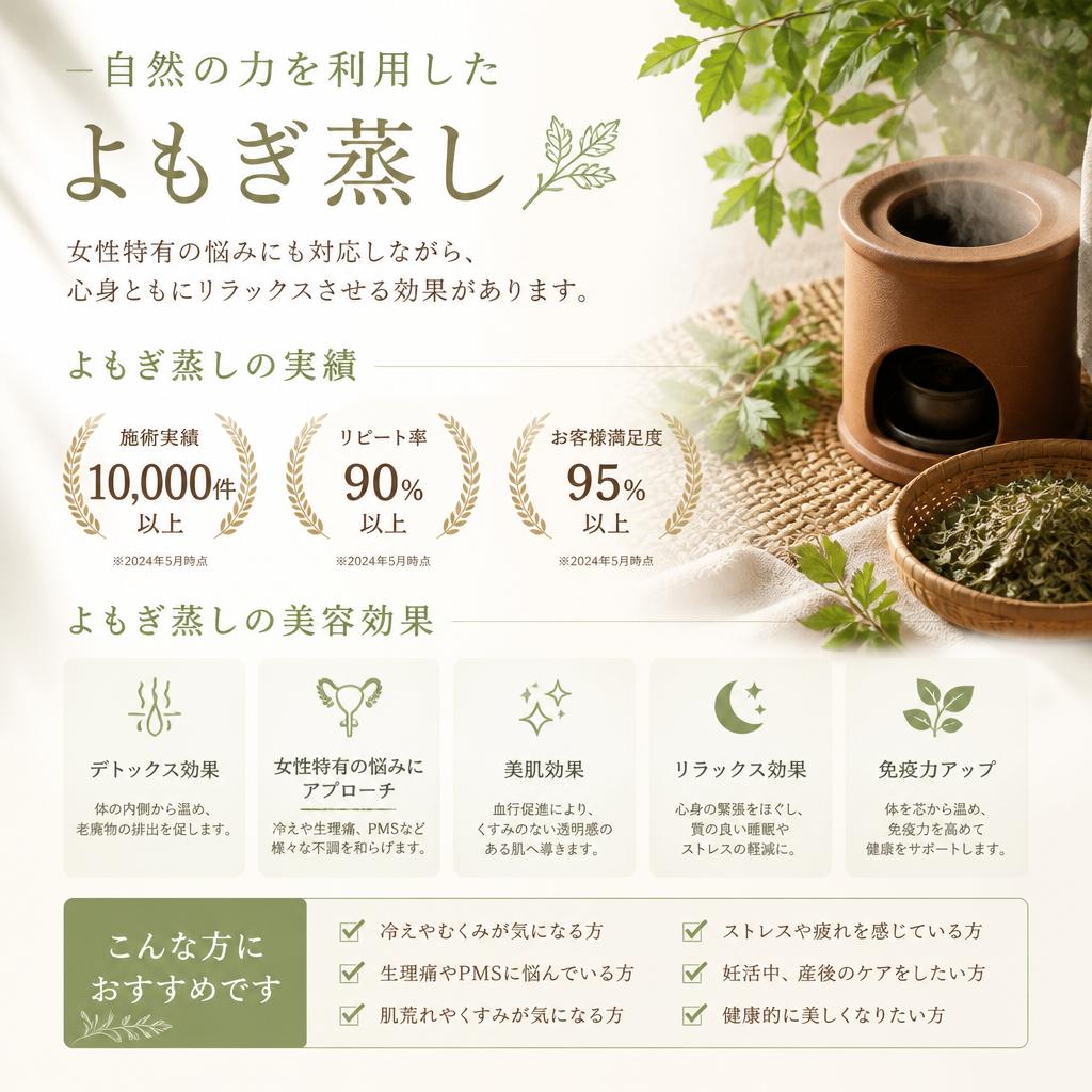 よもぎ蒸しの実力と美容効果